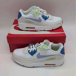 Nike Air Max 90 LTR GS CD6864-128 White/Purple Pulse/Phantom/Photo Blue 5.5Y W 7